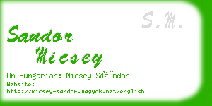 sandor micsey business card